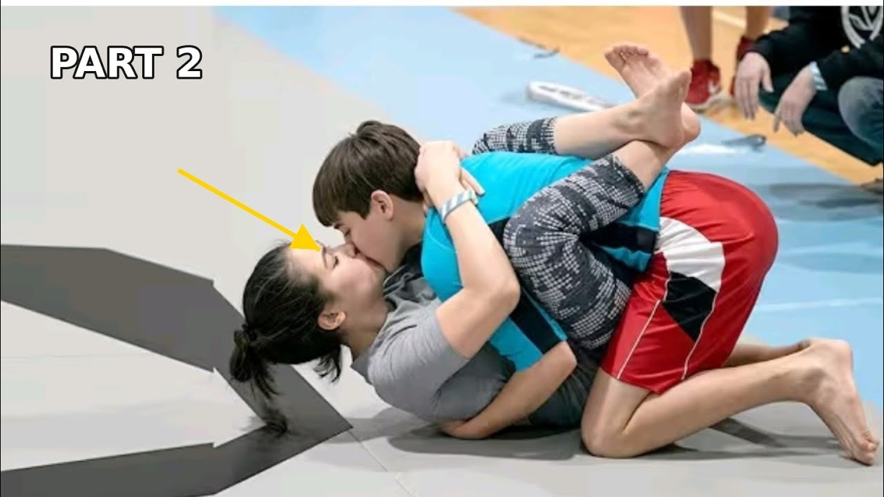 Girl vs Boy 😱🔥 \ Boy Starts Dictating the Match, Then She Interrupts*/ #wrestling #mma background