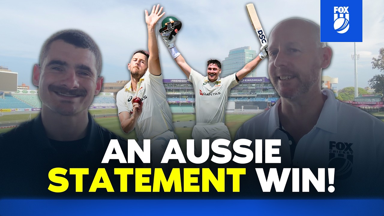 AUSSIES CRUSH WORLD CHAMPS! 🇦🇺 | Renshaw & Hazlewood star in Durban ⭐ | Follow On Podcast background