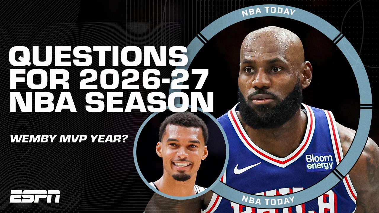 3 BIGGEST QUESTIONS 1 week away from the season 👀 + Is this Wemby's year to win MVP⁉️ | NBA Today background