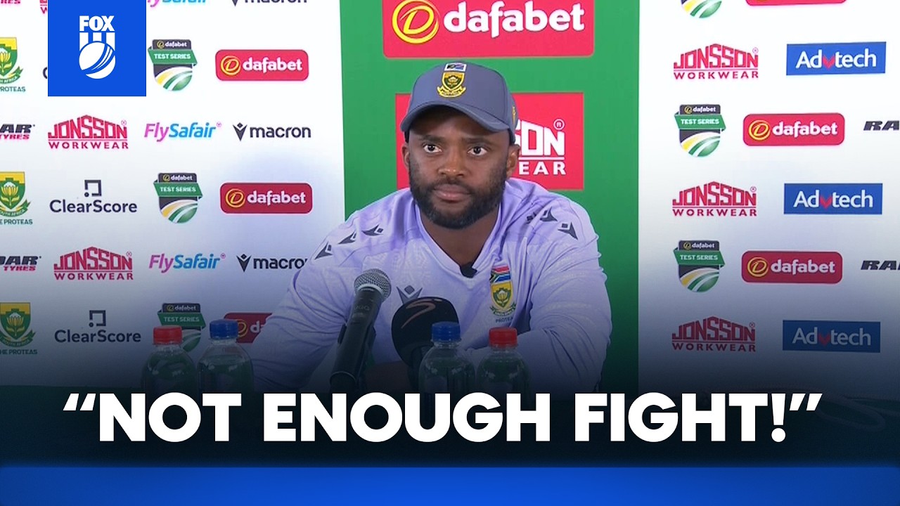 Bavuma unhappy with wasteful Proteas performance 😮💨 | South Africa Press Conference background