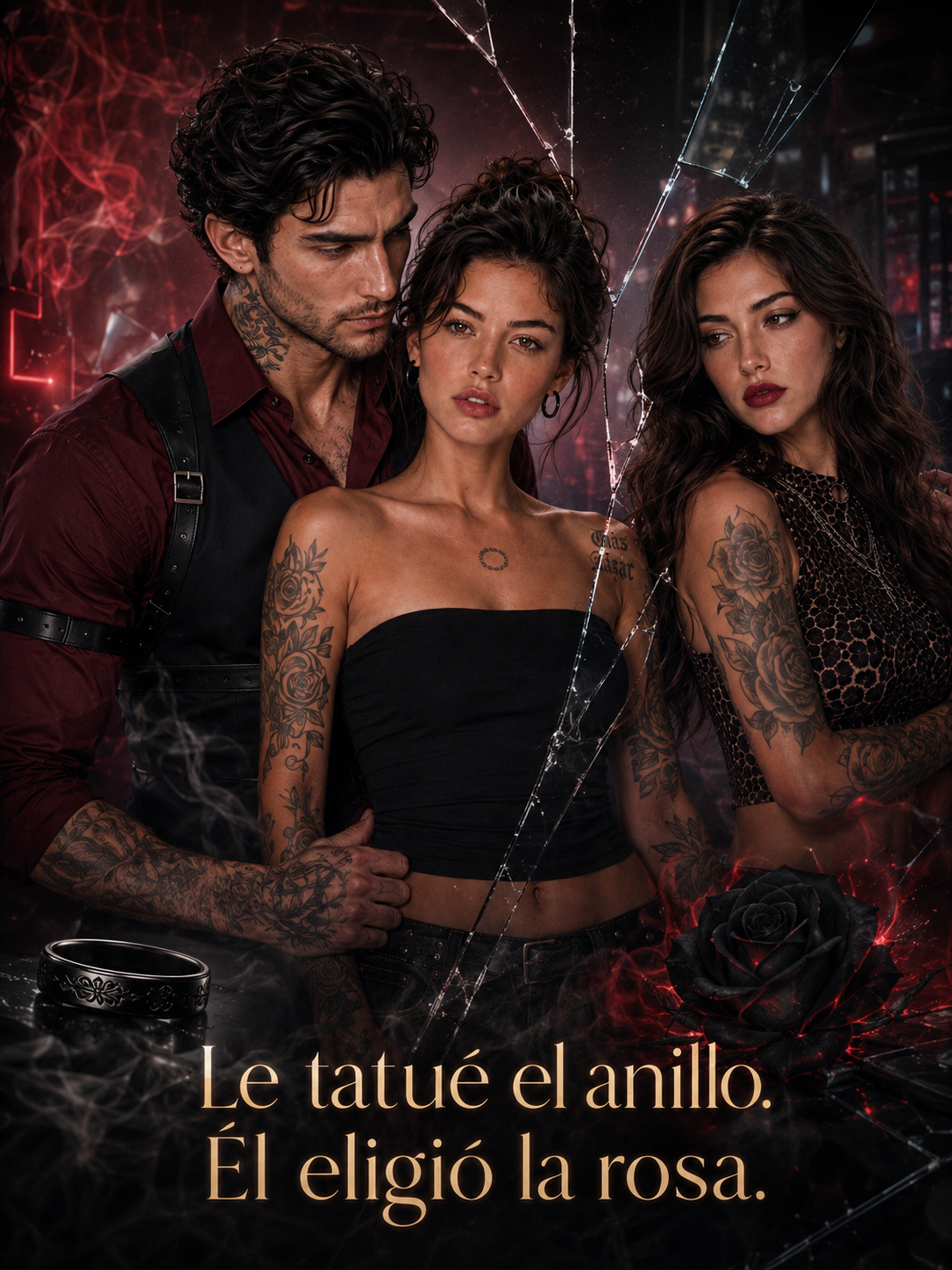 Le tatué el anillo. Él eligió la rosa poster