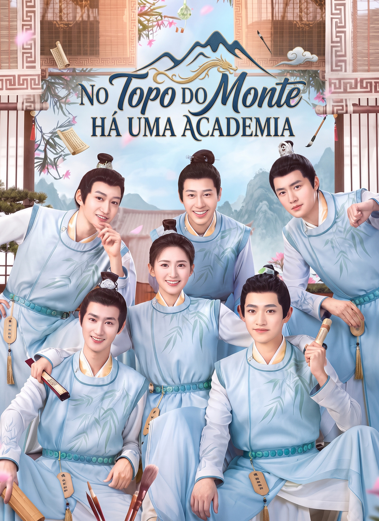 No topo do Monte  Guyuan há uma academia poster