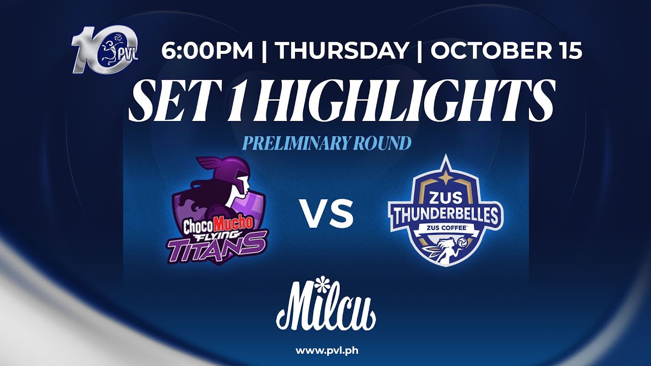 Choco Mucho Flying Titans vs. Zus Coffee Thunderbelles - 1st Set Highlights background