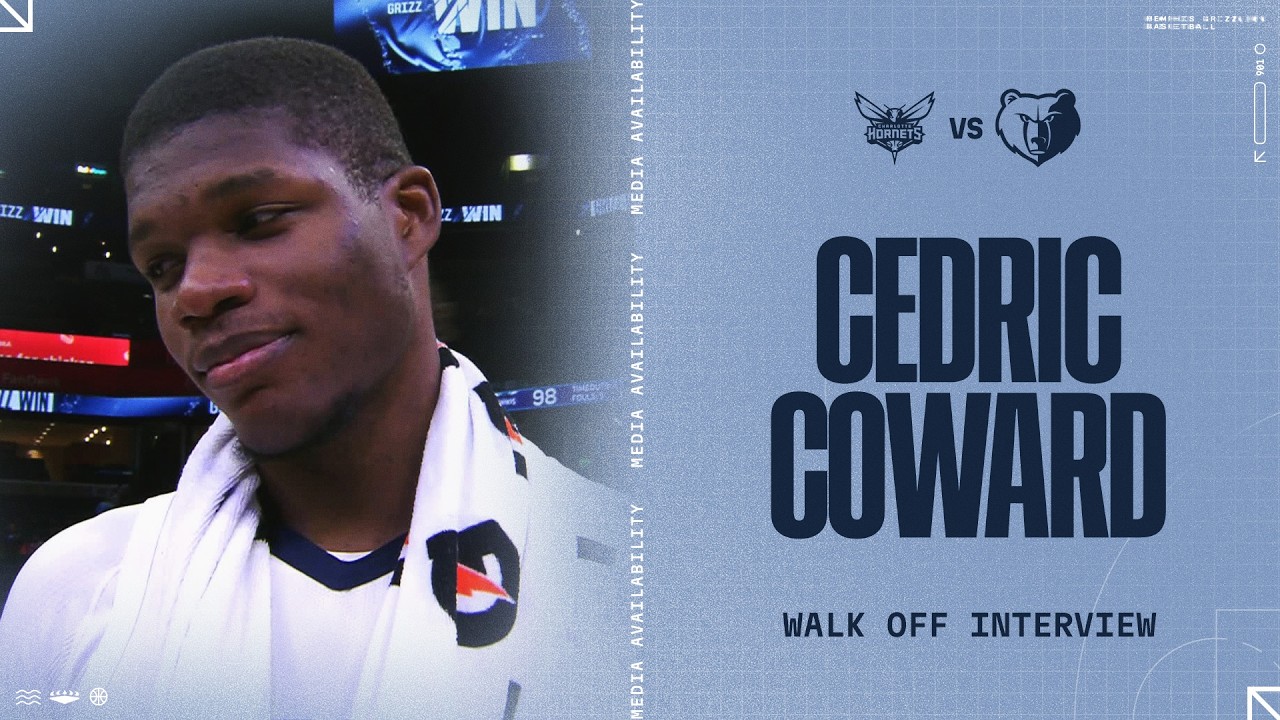 Cedric Coward Walk-Off Interview | Grizzlies vs. Hornets background