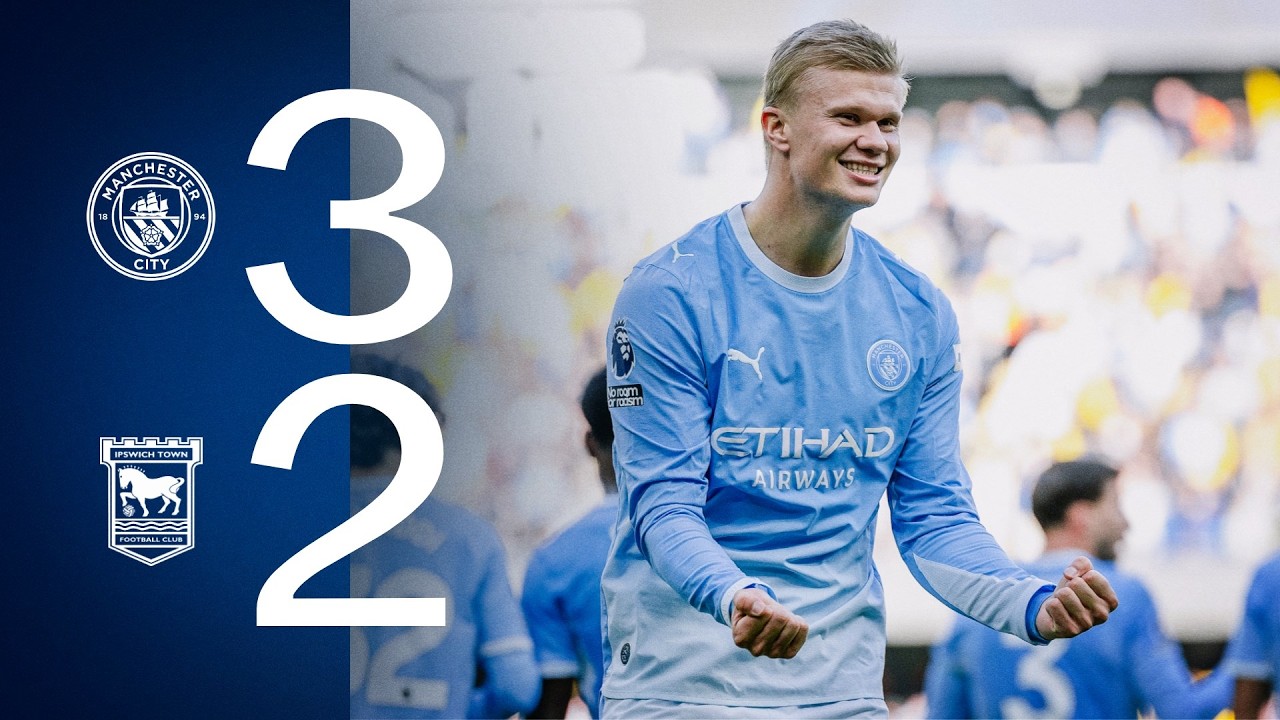 HIGHLIGHTS | Man City 3-2 Ipswich | Haaland brace and Foden goal! background