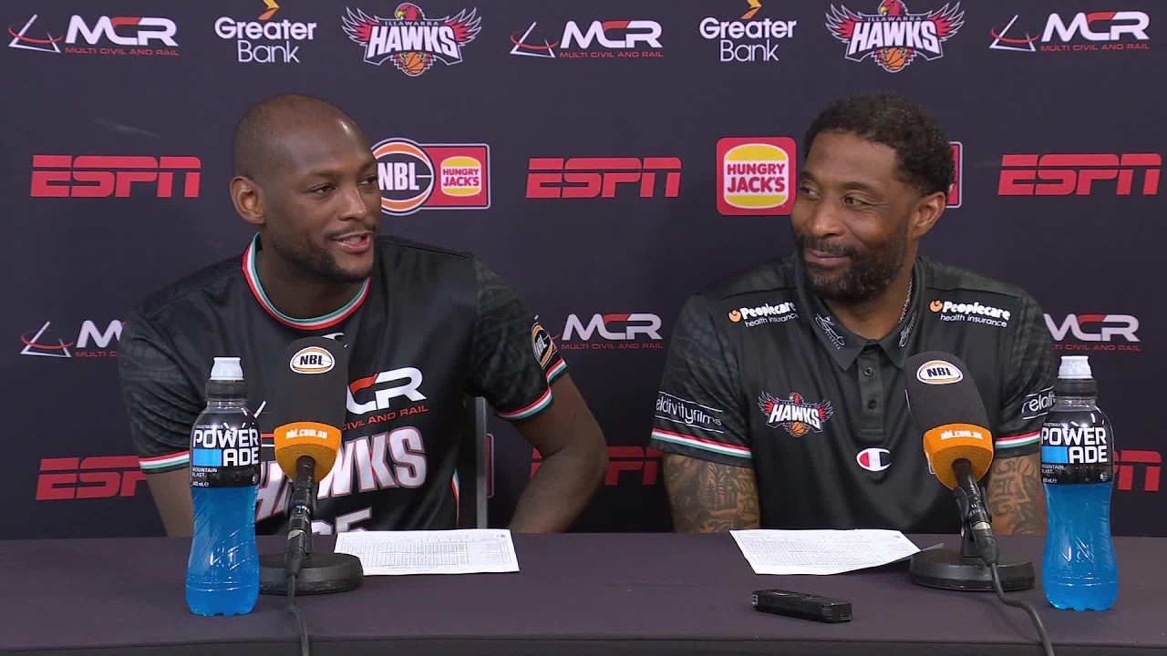 Justin Tatum and Milton Doyle press conference vs Melbourne United - Round 5, NBL27 background
