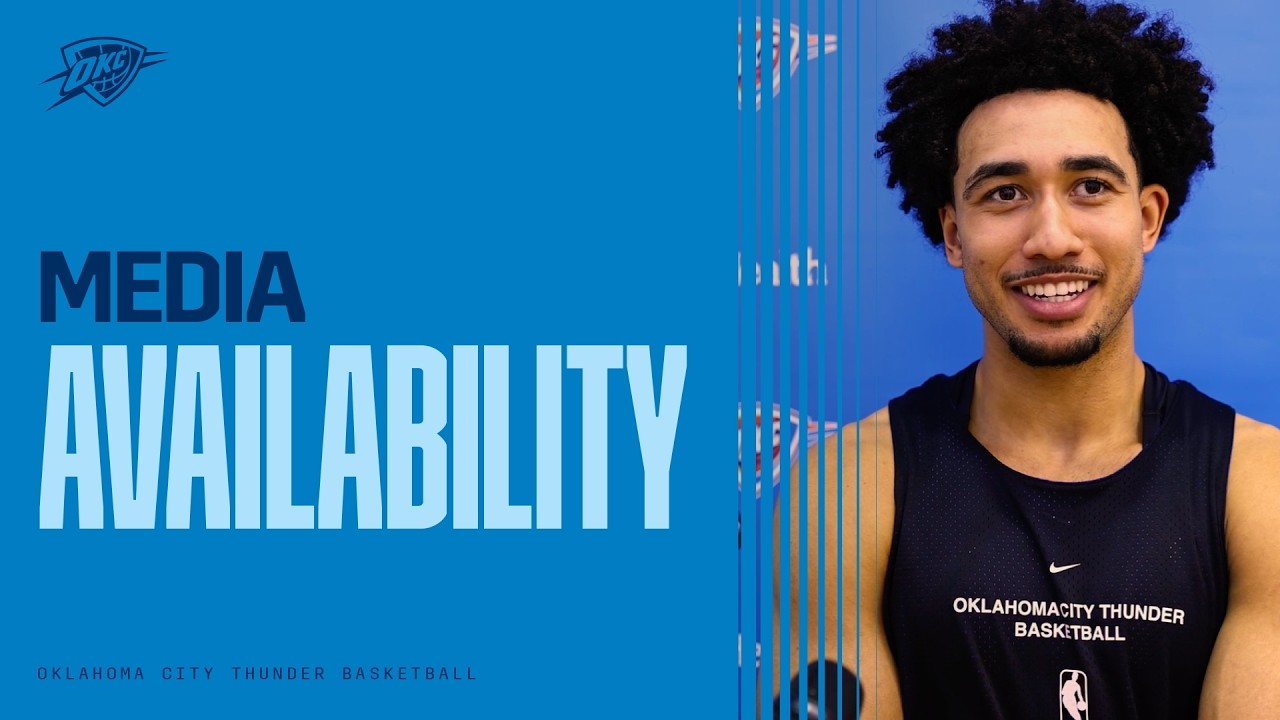 Practice Media Availability with Jared McCain | October 18, 2026 | OKC Thunder background
