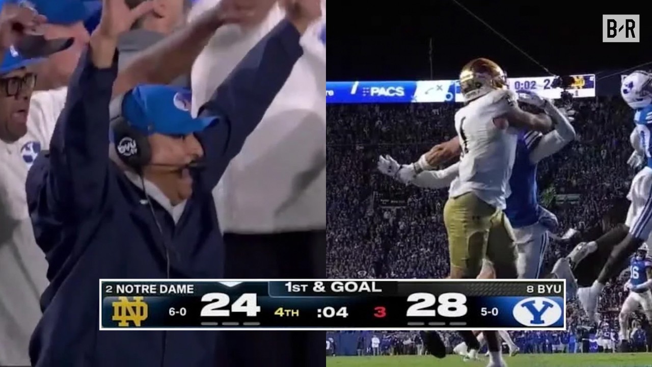 NO. 2 NOTRE DAME VS. NO. 8 BYU COMES DOWN TO FINAL PLAY ๐คฏ background