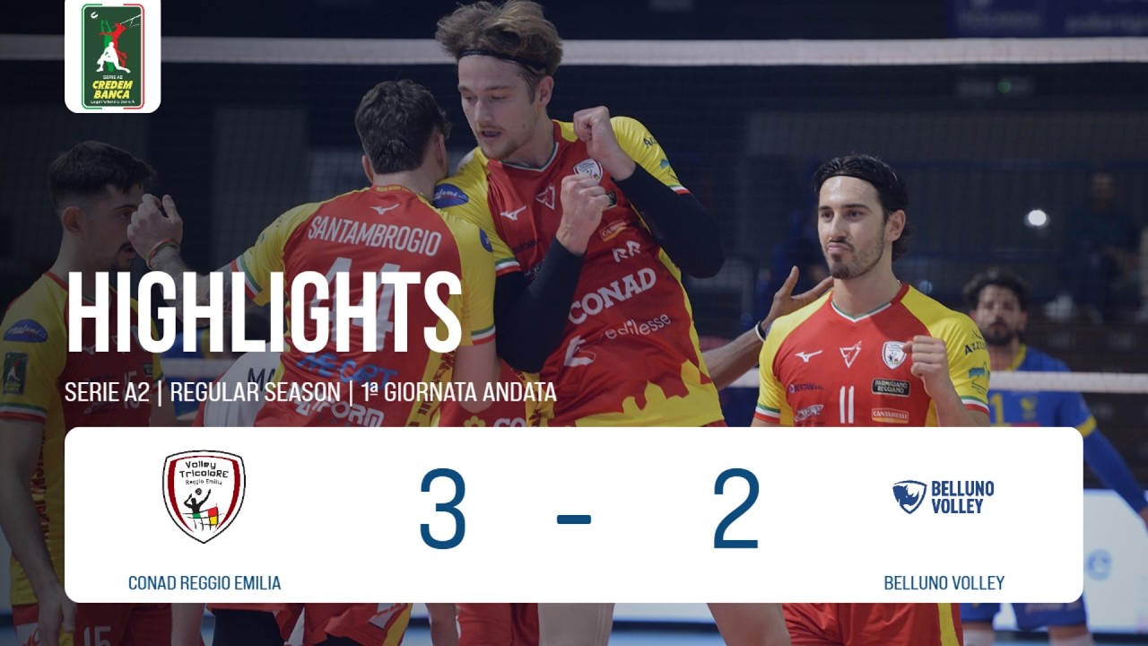 Highlights A2 | Conad Reggio Emilia - Belluno Volley 3-2