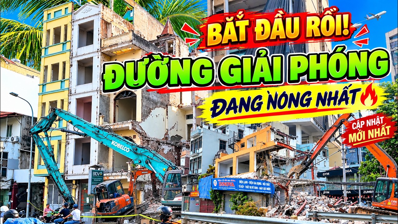 CẬP NHẬP - ĐƯỜNG GIẢI PHÓNG 19-10-2026 bắt đầu phá căn nhà số 8 và số 10 dang dở. background