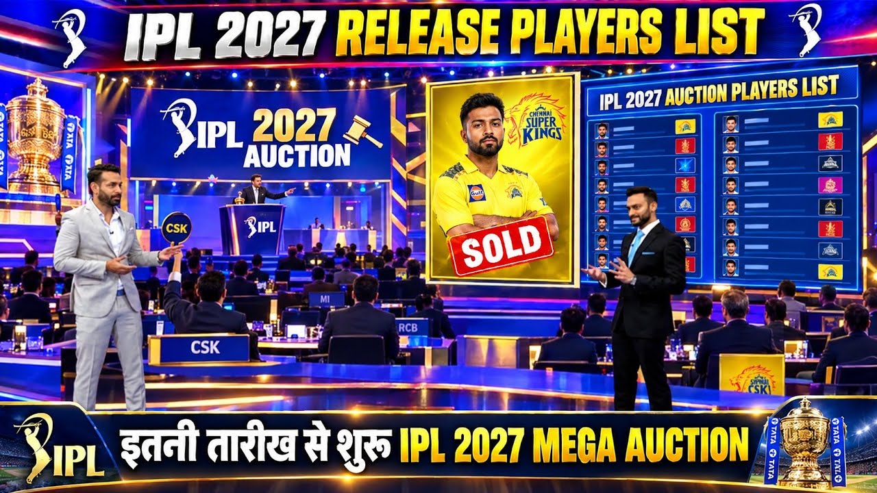 IPL 2027 Mega Auction - IPL 2027 Auction Date | IPL 2027 Auction Kab Hoga | IPL Auction 2027 Date background