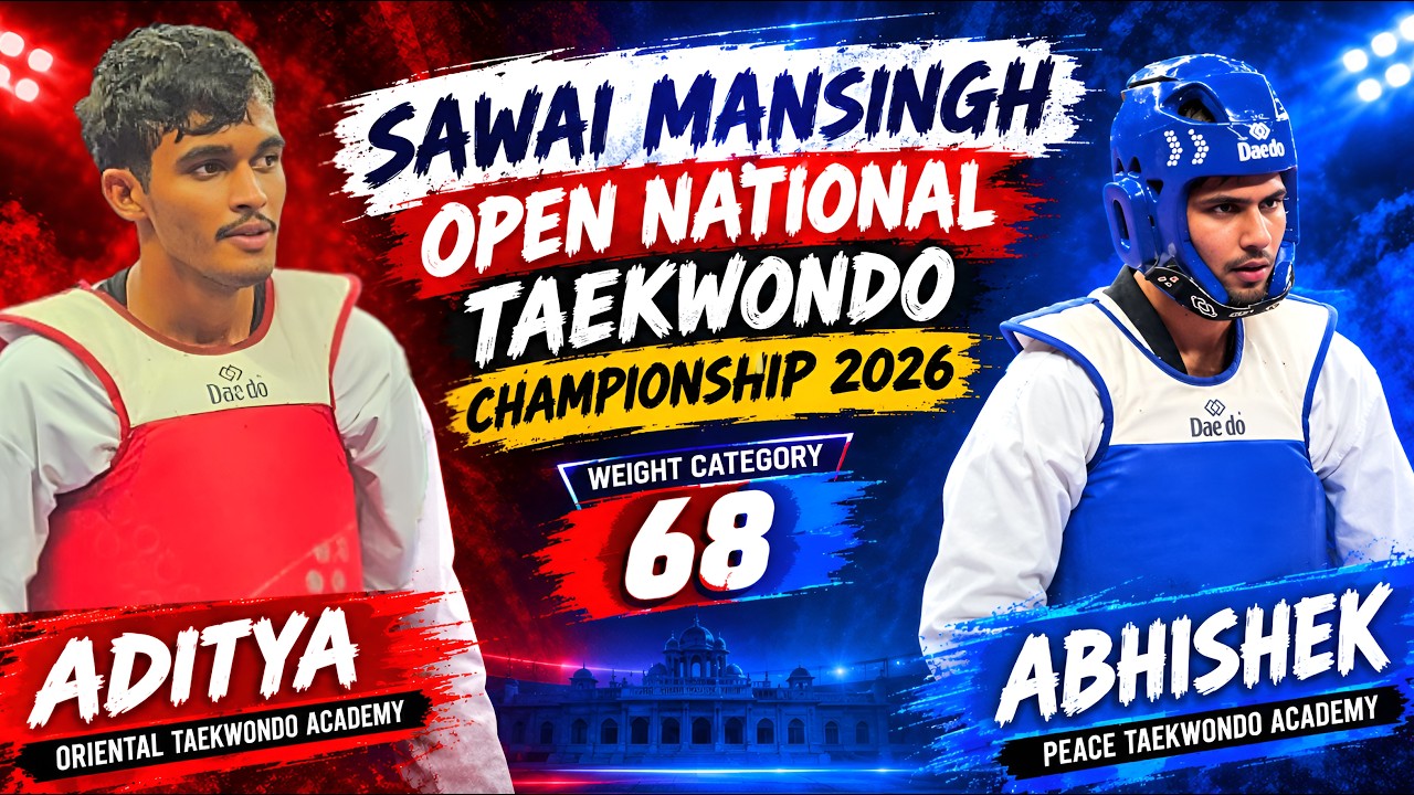 Aditya vs Abhishek π₯ | 68kg Taekwondo Fight | Sawai Mansingh Open National Championship 2026