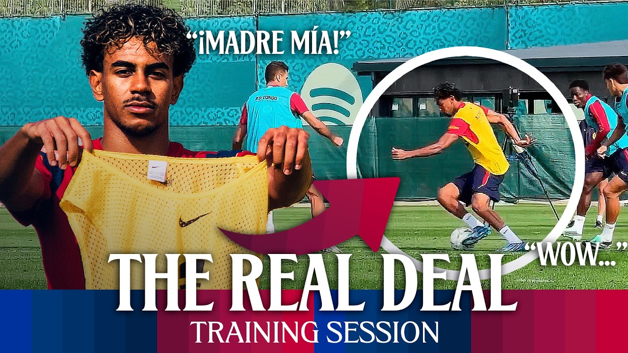 LAMINE warms up for EL CLÁSICO with CRAZY SOLO GOAL 🔥🤯 | FC Barcelona Training Session 🔵🔴
