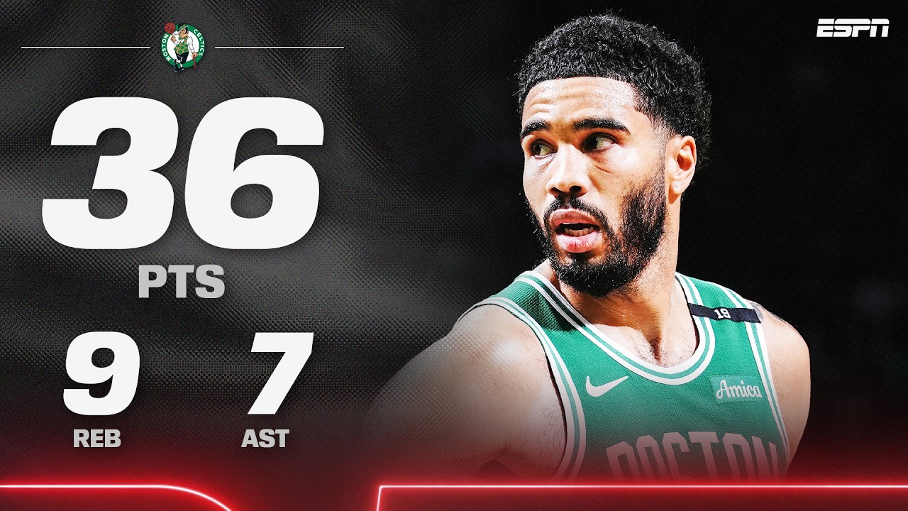 JT 36-PIECE đ€ Jayson Tatum TAKES OVER to lead the Celtics over the Knicks âïž | NBA on ESPN