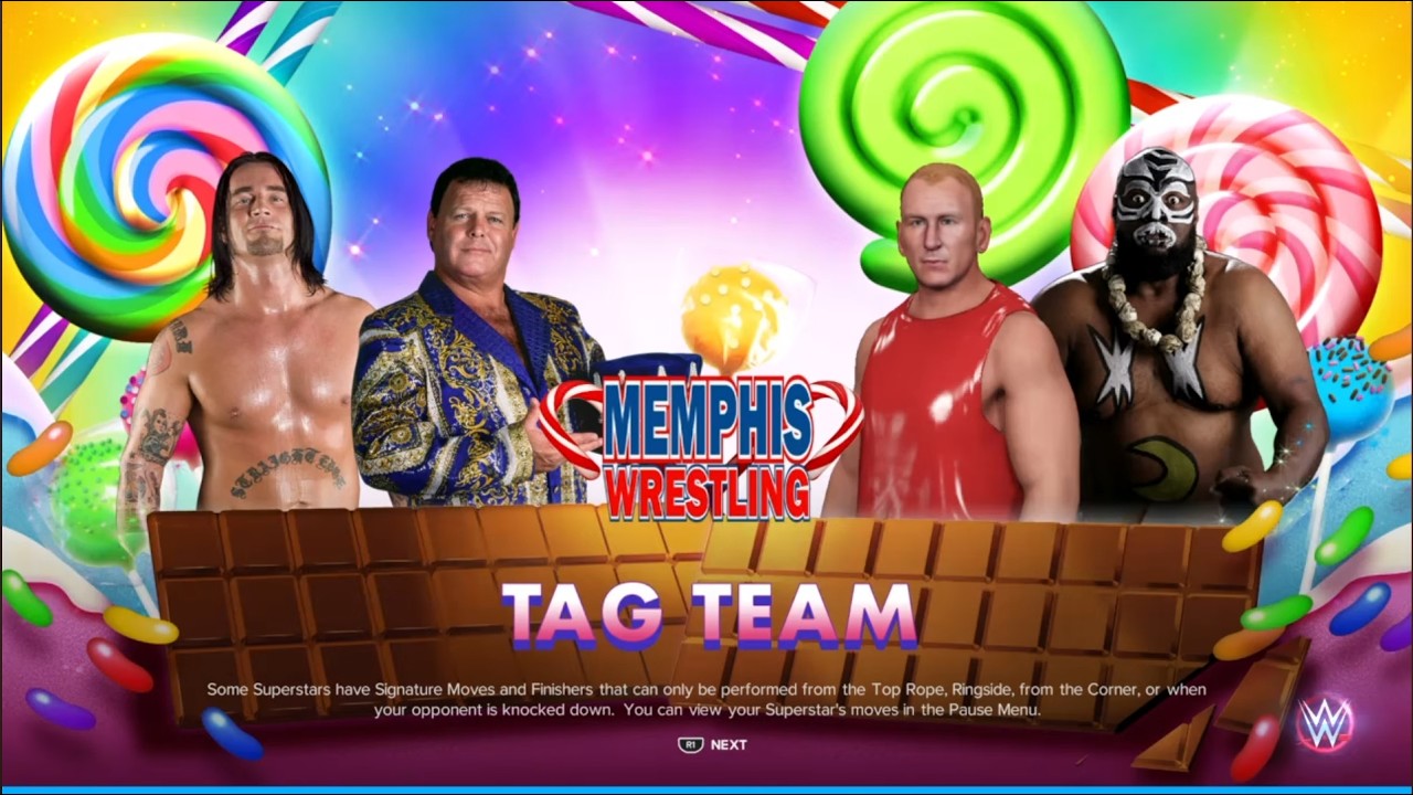 Cm Punk & Jerry Lawler vs Hammrick & Kamala. Memphis Fairgeounds. WWE 2K23
