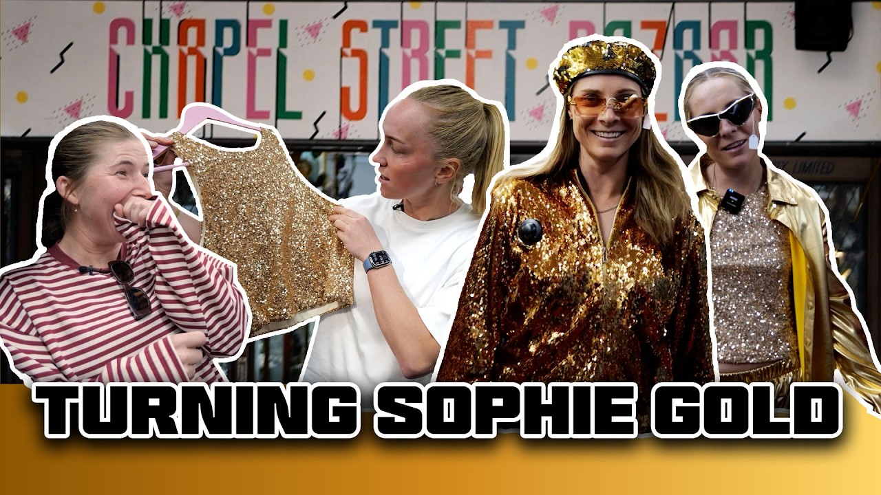 Op shop challenge: Aussie cricketers turn their skipper Sophie Molineux GOLD!