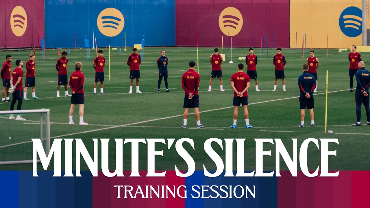MINUTE'S SILENCE FOR THE VICTIMS OF THE TOLEDO TRAIN ACCIDENT | FC Barcelona Training Session 🔵🔴