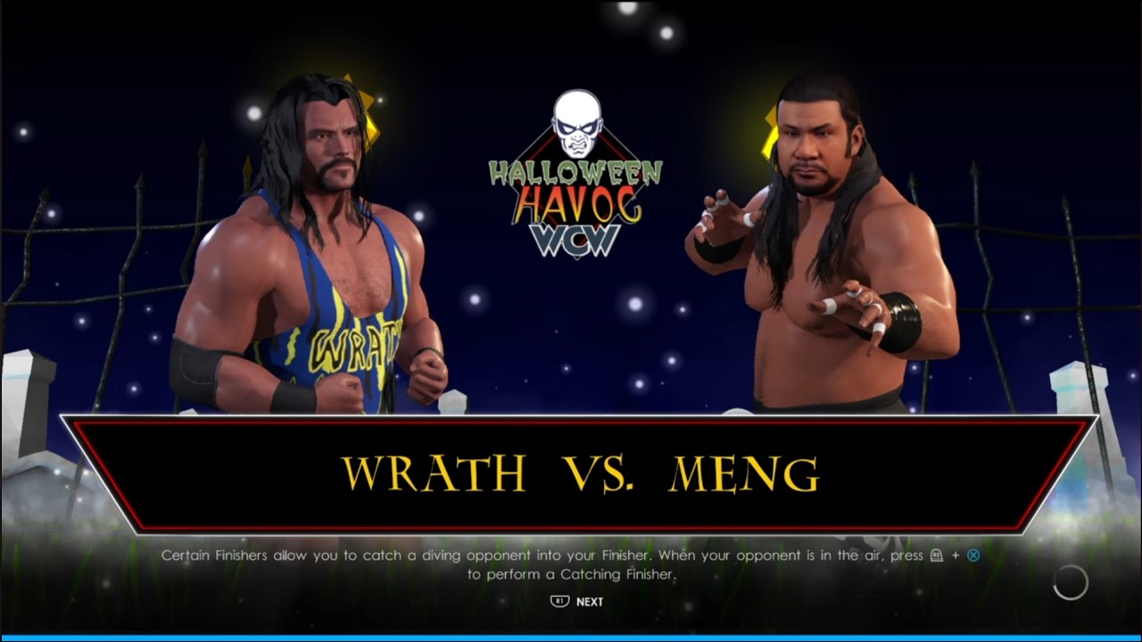 Wrath vs Meng. Halloween Havoc 98. WWE 2K22